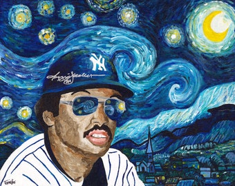 Reggie Jackson, New York Yankees, Yankees, art, art print,