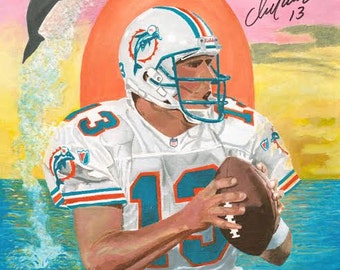 Dan Marino, Miami Dolphins art print, Giclee, sports art