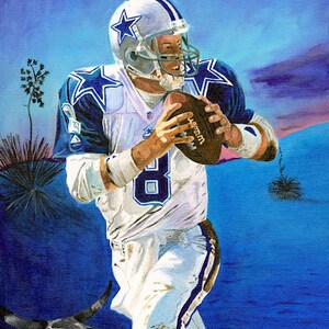 Dallas Cowboys Troy Aikman MVP HOF 2006 Art Print