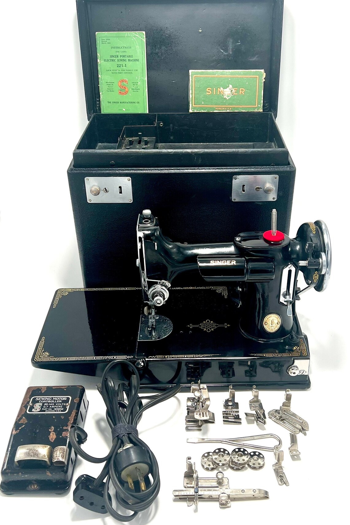 Rare 1935 Singer 221 Featherweight School Bell Sewing Machine Etsy