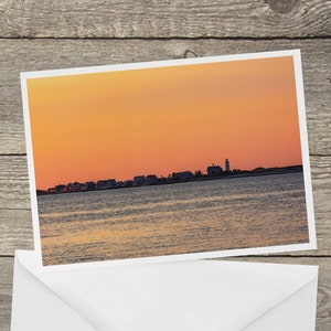 Sandy Neck Lighthouse Sunset Note Card / Cape Cod Lighthouse / Cape Cod Art / Cape Cod Decor / Cape Cod Photography / Cape Cod Print