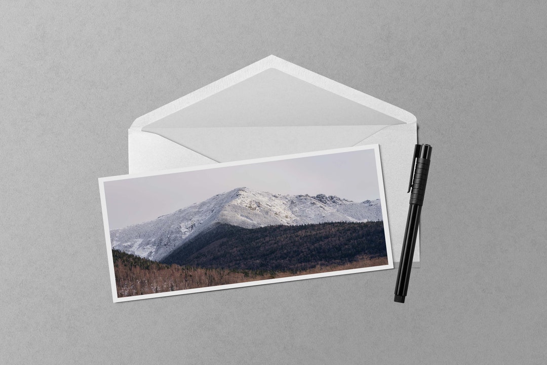 First Snow on Mount Lincoln 4x9 Note Card - Photo Greeting Card of ...