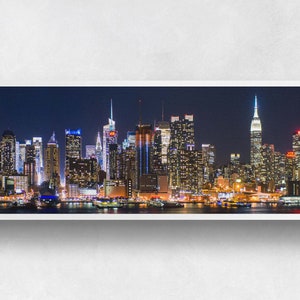 New York City from Hamilton Park Print panorama photograph of the Manhattan skyline, Chrysler Building, and Empire State Building image 1