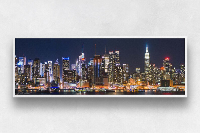 New York City from Hamilton Park Print panorama photograph of the Manhattan skyline, Chrysler Building, and Empire State Building image 1