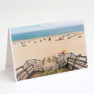 Nauset Lighthouse Beach Steps Note Card - Photo 5x7 de l’été au Cape Cod National Seashore à Eastham, Massachusetts