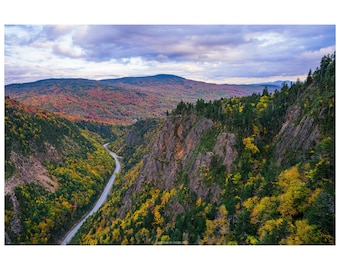 Fall Sunset from Table Rock, Dixville Notch New Hampshire - Autumn Mountain Landscape Canvas or Fine Art Print for Home Wall Decor