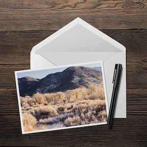 Gefrorene Yellowstone River Morning 15x7 Notizkarte - Sonnenaufgang über dem Yellowstone River und den Absaroka Bergen von Paradise Valley Montana