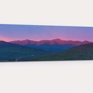 Summer Sunset on Mt Washington Panorama Canvas Wrap - gallery wrap of sunset alpenglow on Mount Washington in the White Mountains