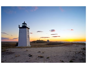 Long Point Lighthouse Sunset - Cape Cod National Seashore Beach Photography Wall Art Print | New England Massachusetts Coastal Wall Decor