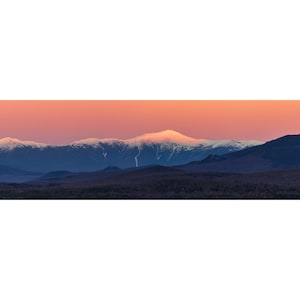 Mount Washington Sunset Alpenglow Photo - fine art giclee or canvas wall art print of snow on the Presidential Range in the White Mountains