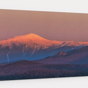 Mount Washington Alpenglow Sunset Canvas Gallery Wrap - photo of alpenglow reflecting on the Presidential Range in the White Mountains