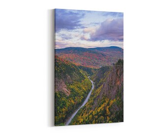 Dixville Notch Fall Foliage at Sunset Canvas Wrap - photo of autumn leaves in northern New Hampshire