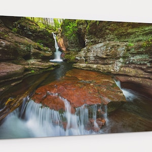 Adams Falls Canvas Gallery Wrap - landscape waterfall photo of Adams Falls in Rickett&#39;s Glen State Park, Pennsylvania