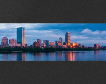 Boston Skyline Sunset Print - photo of a summer sunset over the skyline of the Back Bay neighborhood of Boston, Massachusetts