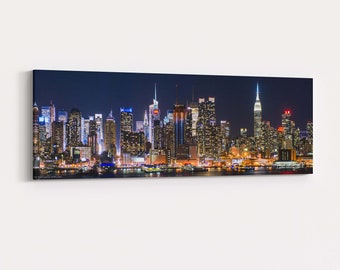 New York City from Hamilton Park Canvas Wrap - panorama photograph of the Manhattan skyline, Chrysler Building, and Empire State Building