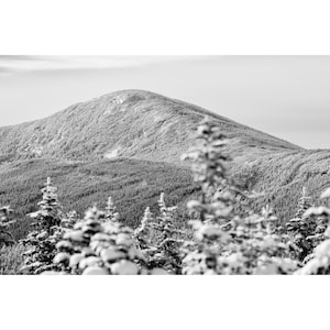 Winter on North Kinsman Fine Art Giclee Print - black and white landscape photo of winter in Franconia Notch in the White Mountains of NH