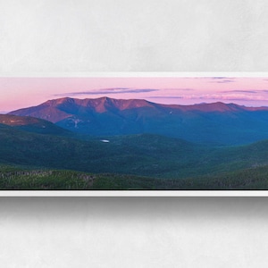 Franconia Notch Summer Sunset Print - panorama photo of Franconia Ridge in the White Mountains of New Hampshire