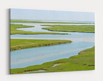 Fort Hill Waterways Canvas Gallery Wrap - photo of high tide rising through the Nauset salt marsh in the Cape Cod National Seashore