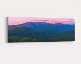 Franconia Notch Summer Sunset Canvas Wrap - panorama photo of Franconia Ridge in the White Mountains of New Hampshire