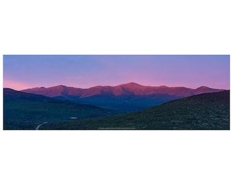 Summer Sunset on the Presidential Range Print - White Mountains New Hampshire Alpenglow Mountain Landscape Photography Print Wall Art Decor