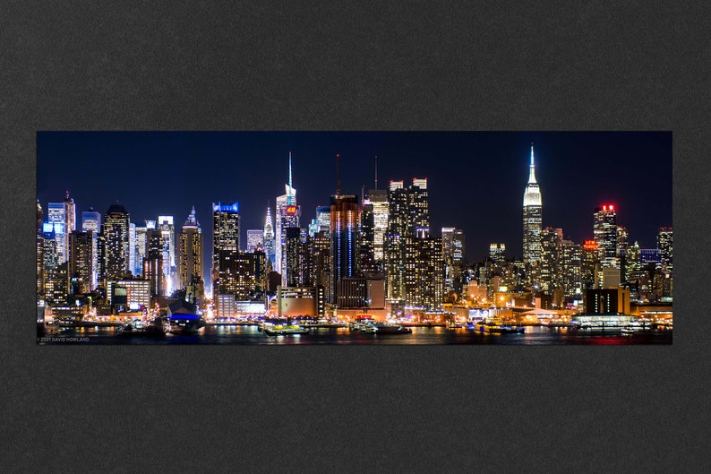 New York City from Hamilton Park Print panorama photograph of the Manhattan skyline, Chrysler Building, and Empire State Building image 2
