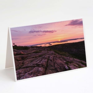Cadillac Mountain Sunrise 5x7 Note Card - Acadia National Park fine art paysage photo carte de voeux de l'été en Nouvelle-Angleterre et dans le Maine