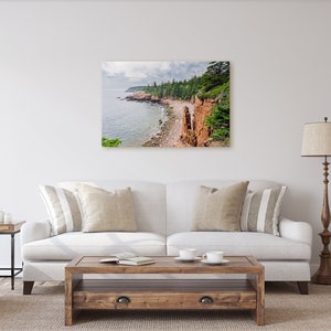 Misty Monument Cove Canvas Gallery Wrap photo of mist and clouds gathering on the coastline of Acadia National Park image 6
