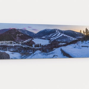 Franconia Notch Winter Sunset Canvas Gallery Wrap - photo of sunset behind Cannon Mountain and Mt Lafayette in Franconia Notch State Park