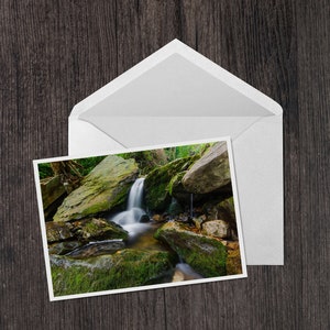 Glen Onoko Falls 5x7 Note Card - photo of a waterfall in Lehigh Gorge State Park near Jim Thorpe in the Poconos Mountains of Pennsylvania