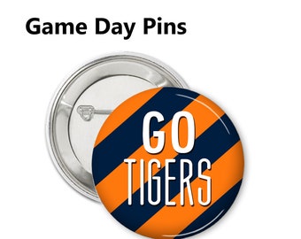 Set of 5 College LSU Tigers 1 Inch Buttons Flat Back//Pin back//Magnet//Lapel Pin