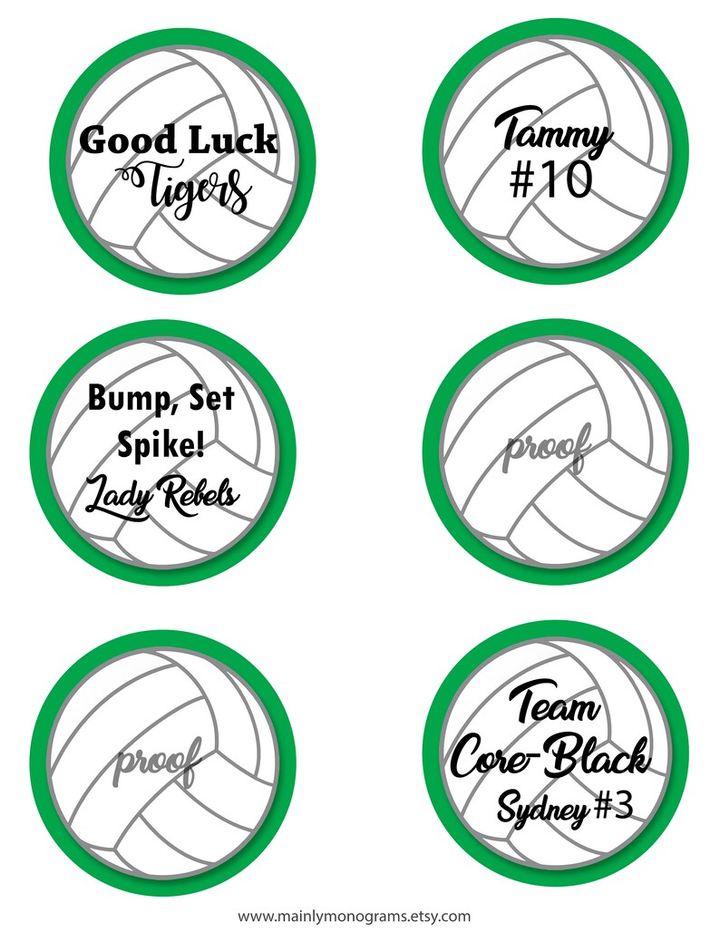 3 inch Printable Volleyball tags or labels. Turquiose outline. | Etsy