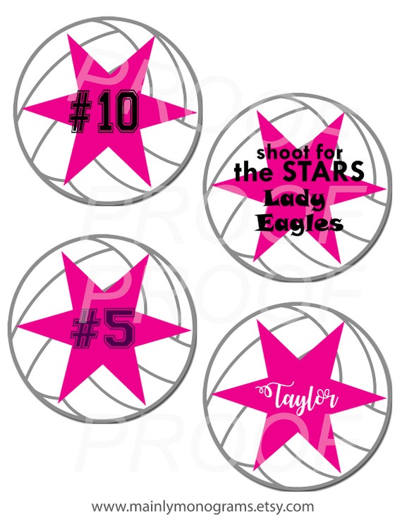 4 inch Printable Volleyball tags or labels. Locker | Etsy