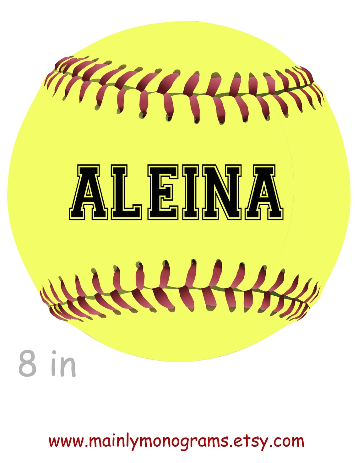 SOFTBALLS 8 INCH Size INSTANT Digital Download Softballs Etsy