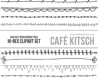 Doodle Border Lines Clip Art - Hi Res Clipart Ten Pack