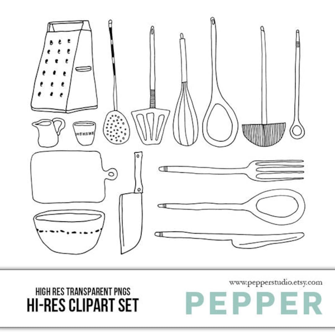 Canvas Print Kitchen utensils, sketch drawing for your design - PIXERS.UK