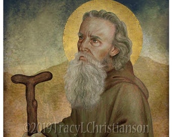 St. Anthony the Abbot Art Print, Catholic Desert Father