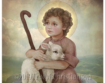 The Little Shepherd Our Lord, Catholic Fine Art Print for Children