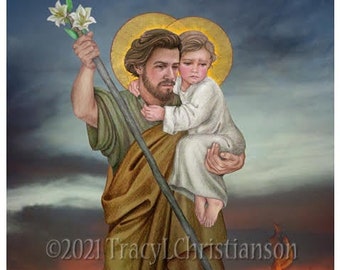 St. Joseph, Terror of Demons Art Print, Patron of the Catholic Church