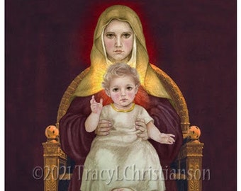 Madonna and Child (Q) Catholic Art Print Blessed Virgin Mary and Child Jesus Picture