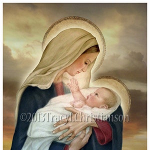 Madonna and Child (F) Catholic Art Print Blessed Virgin Mary picture