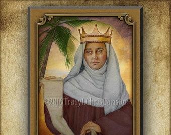 St. Deborah the Prophetess Wood Icon & Holy Card GIFT SET, from the Old Testament