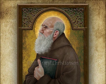 Bl. Fr. Solanus Casey Wood Plaque and Holy Card GIFT SET for Confirmation, Priest going away gift