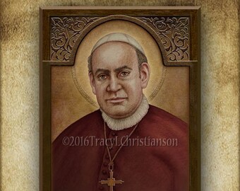 St. Anthony Mary Claret Wood Plaque & Holy Card GIFT SET, Patron of the Claretian