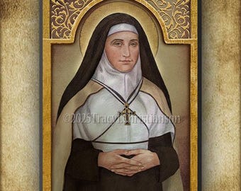 Bl. Marie of the Conception / Adele de Batz de Trenquelleon Wood Plaque/Icon & Holy Card GIFT SET