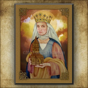 St. Adelaide Wood Icon & Holy Card GIFT SET, Patron Saint of Brides ...