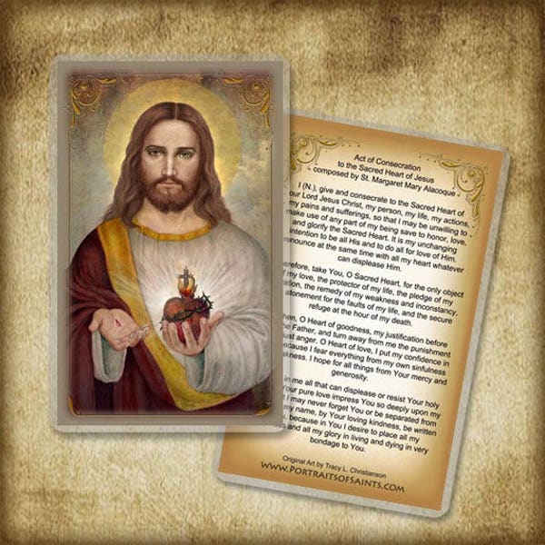 Sacred Heart of Jesus (A) Holy Card/Prayer Card