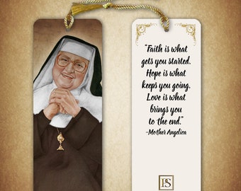 Mother Angelica bookmark, Inspirational quote
