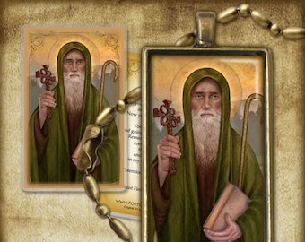 St. Finnian of Clonard Pendant and Holy Card GIFT SET for priest