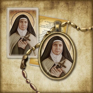 St. Teresa of the Andes Pendant and Holy Card GIFT SET Flower - Etsy