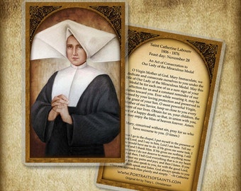 St. Catherine Laboure Holy Card, The Miraculous Medal